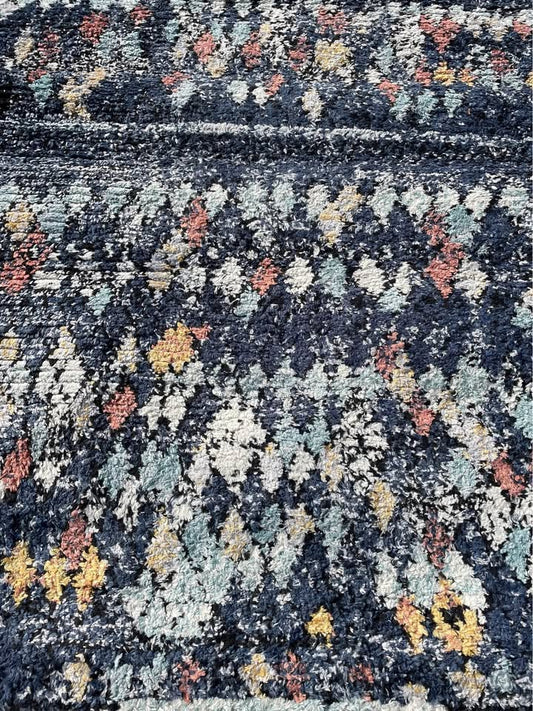 5x8 navy Morocco-inspired rug 🌺