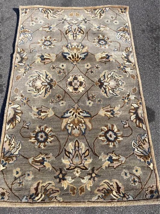 3x5 handtufted grey wool rug 🌼