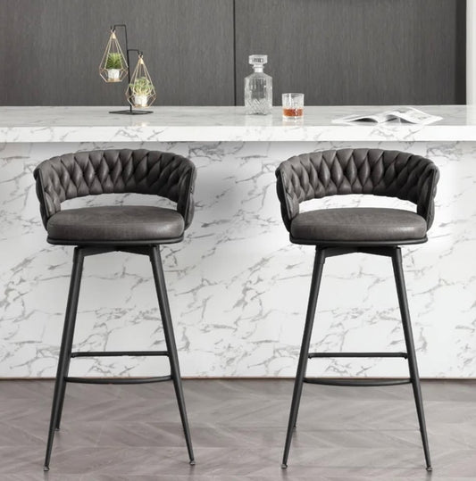 2 swivel black grey counterheight barstools🥂