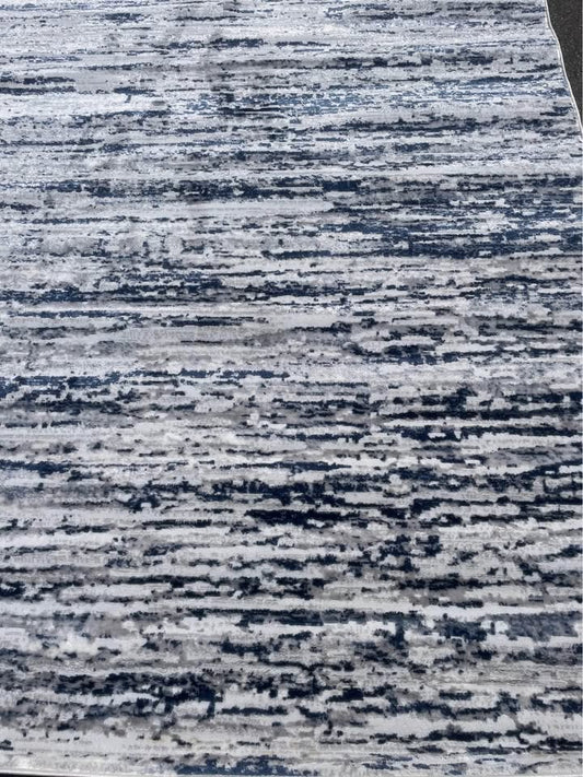6x9 modern grey & navy abstract rug 🩶