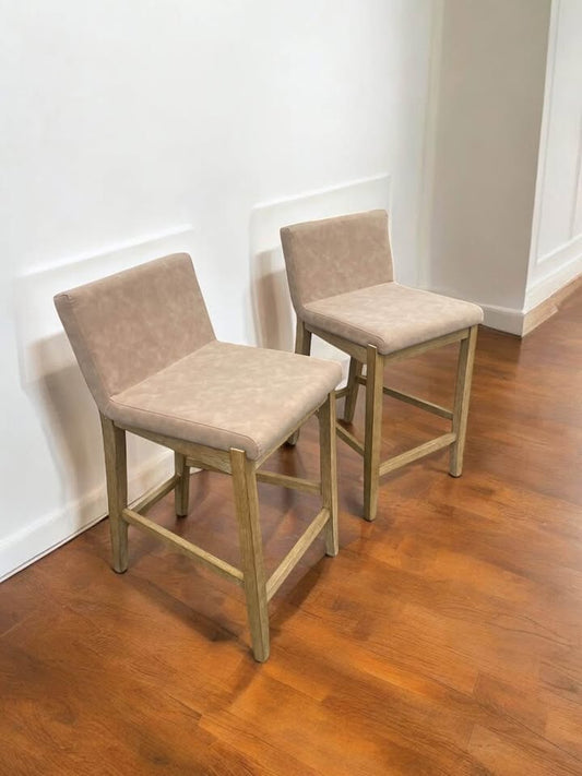 Nathan James modern faux brown leather barstools 🥂