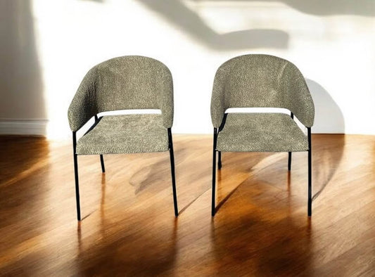 2 green boucle accent / dining chairs 🍵