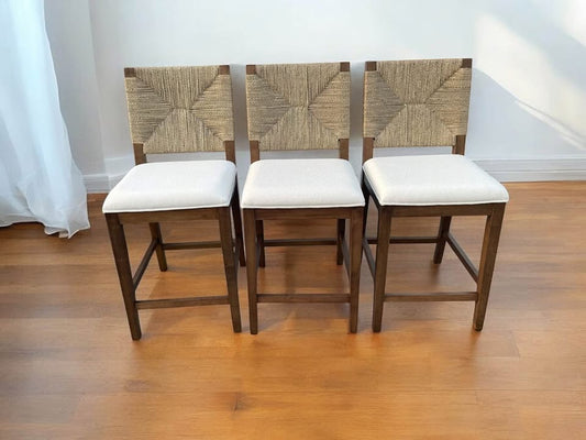 Nathan James seagrass dark brown & white boucle barstool 🍸