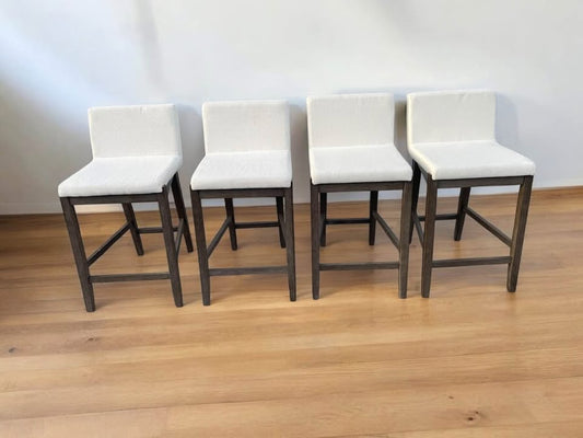 Nathan James boucle bar stool w/ dark wood legs 🍷