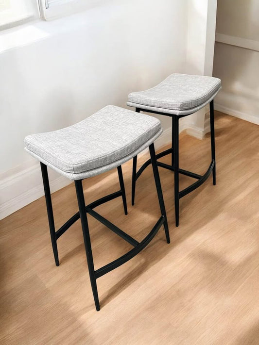 Nathan James grey fabric backless barstool 🍻