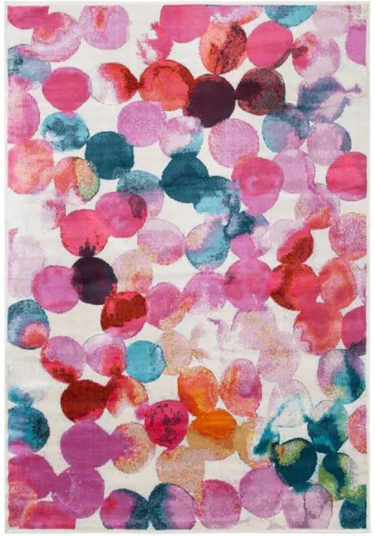 8x10 rose / light blue watercolor rug 🌹