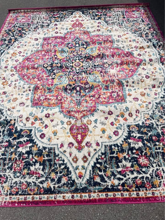 8x10 pink medallion boho rug 🌸