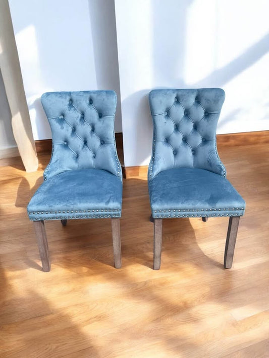 Light blue velvet dining / accent chairs 🦋