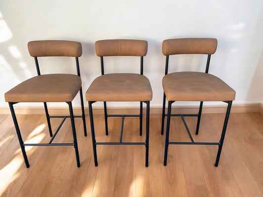 Nathan James faux leather modern brown barstools 🥂
