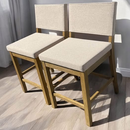 Flax cushioned modern Nathan James farmhouse counterheight barstool 🌼