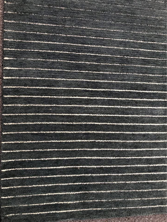 8x11 green & ivory striped wool Loloi rug 🪴