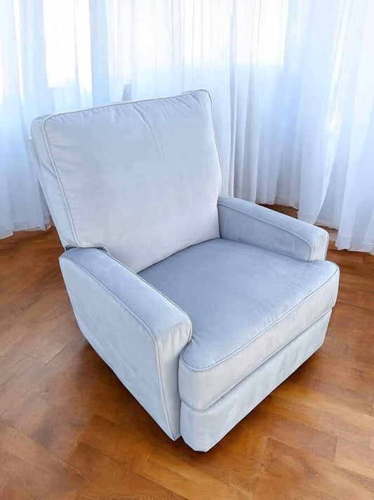 Grey velvet rocker swivel recliner 🕊