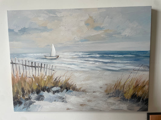 Sailboat on beach canvas ⛵️