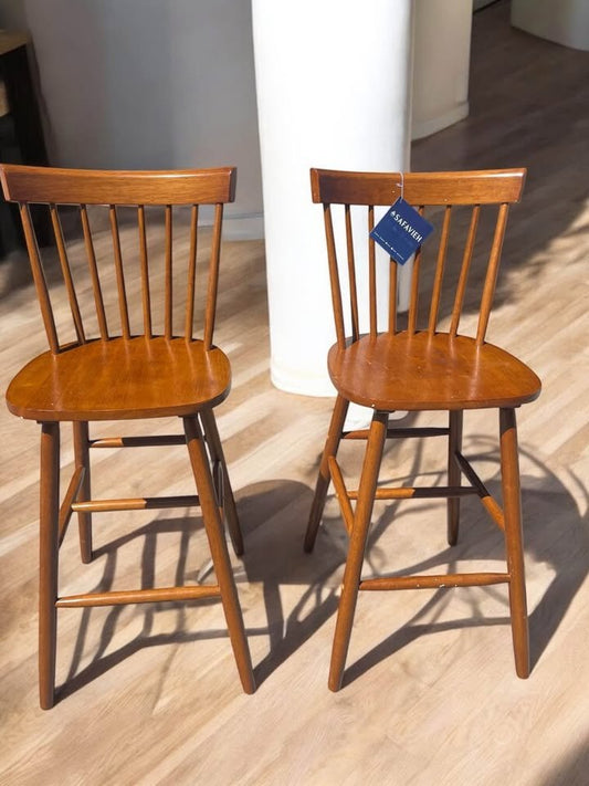 Brown spindle barheight stools 🤎