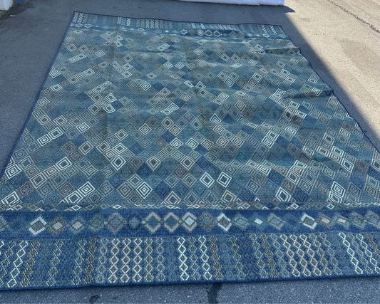 9x12 blue & green woven patio rug 🧿