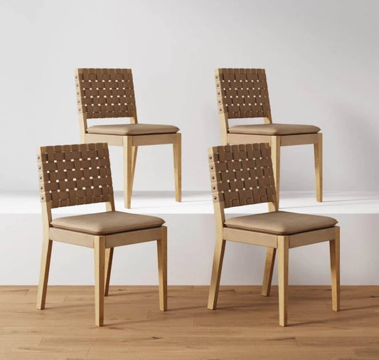Nathan James faux leather brown dining chair
