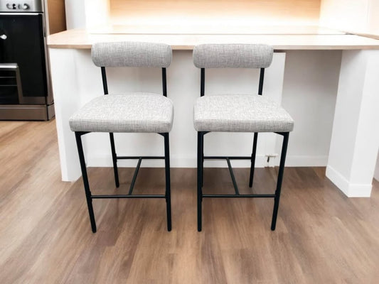 Nathan James grey modern counterheight barstools 🥂