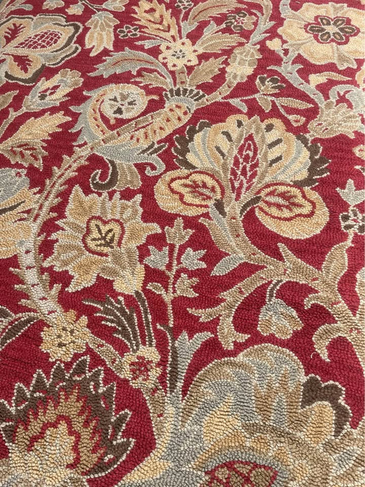 5x8 red & gold botanical wool rug ❤️