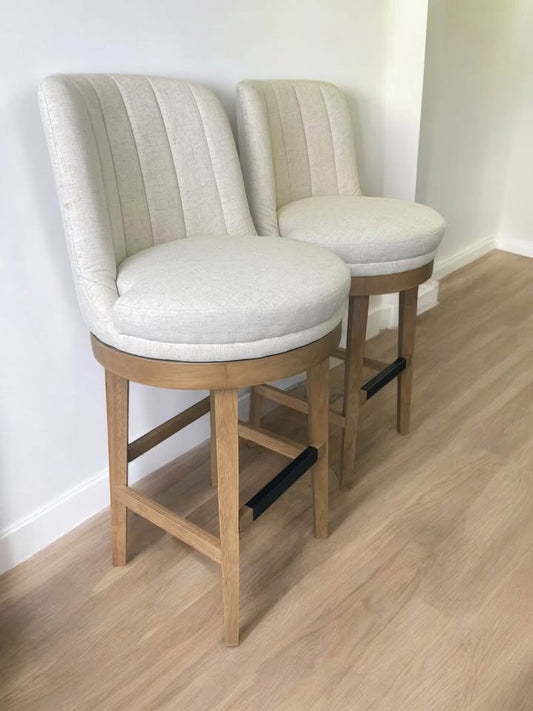 2 swivel linen modern barstools 🥂