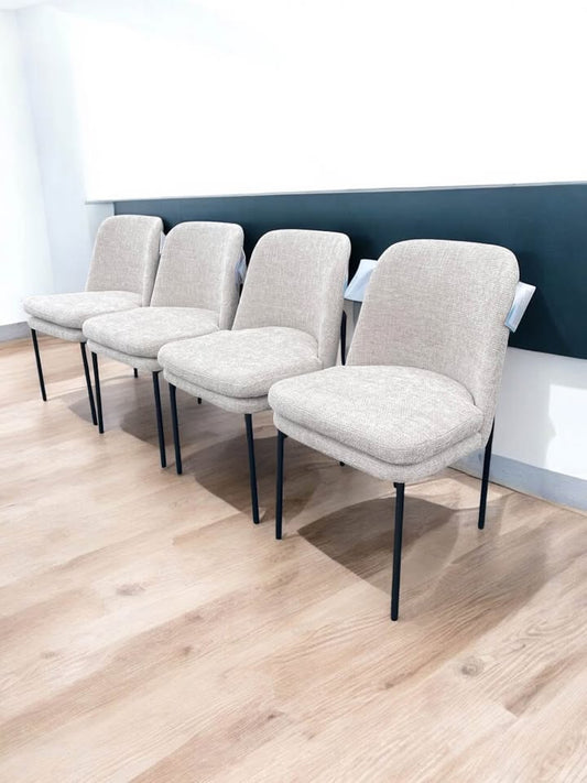 4 grey chenille dining chairs 🩶