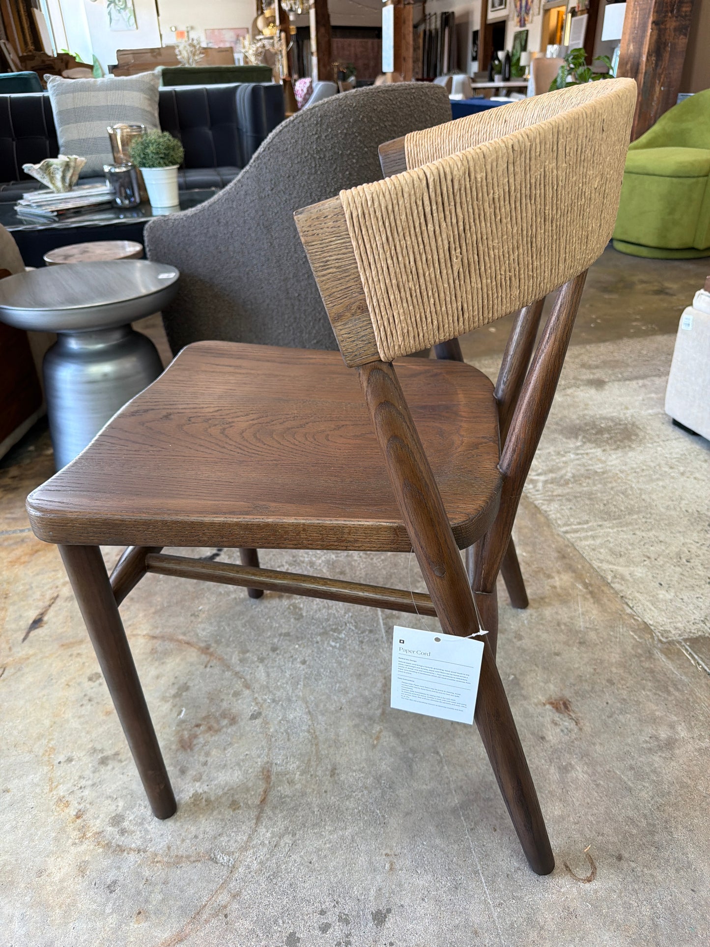 Four Hands solid oak wood accent chair w/ woven detail 🌻