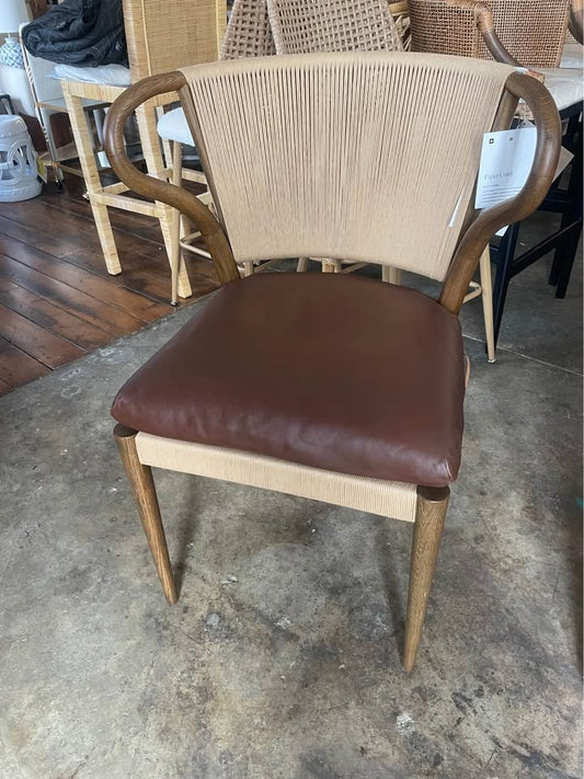 Unique Four Hands leather & rope accent chair ☕️