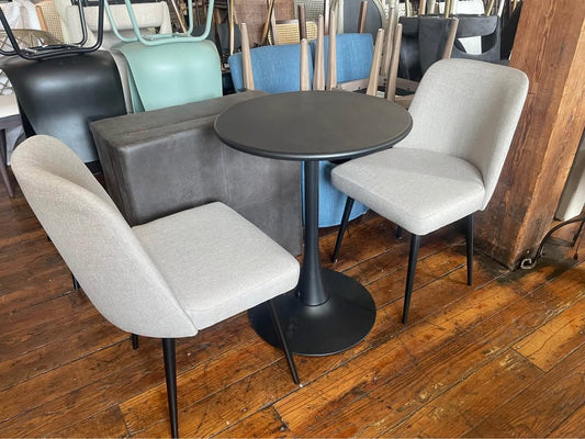 2 gray upholstered dining chairs 🩶