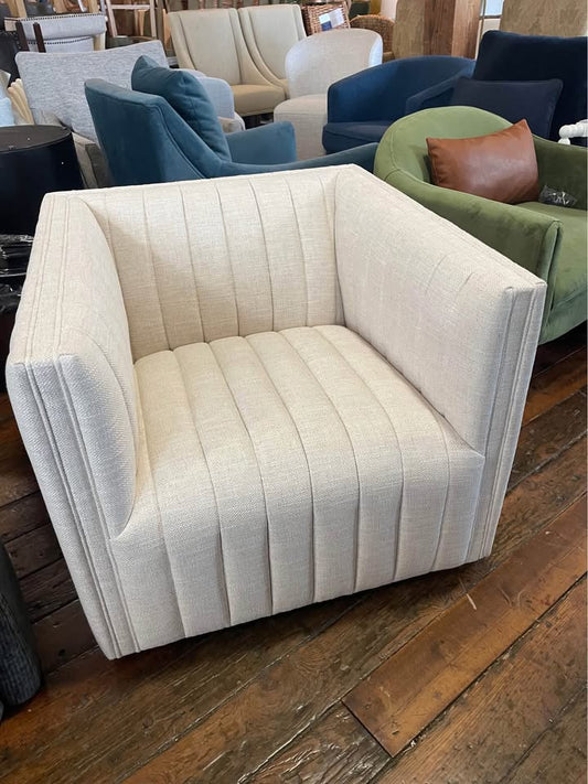 Four Hands swivel beige linen armchair 🪴