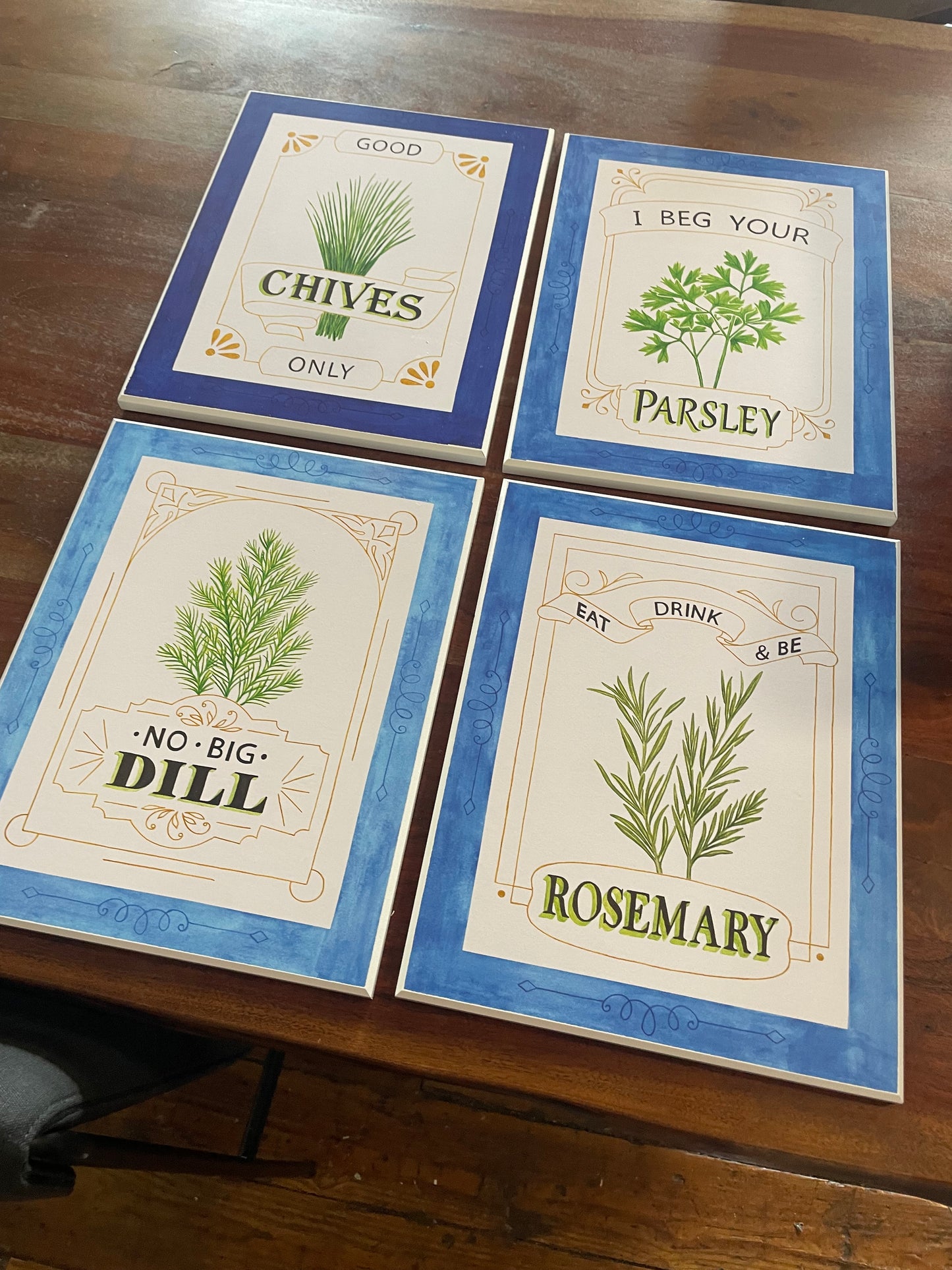 Kitchen herb puns wall art 🌱