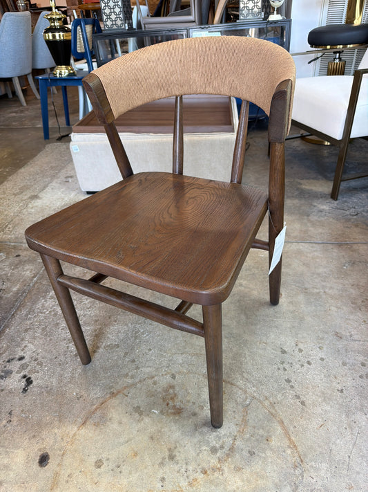 Four Hands solid oak accent chair w/ paper rush detail 🌻