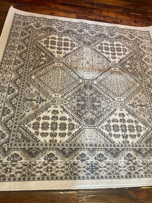 6ft square beige & cream rug 🐚