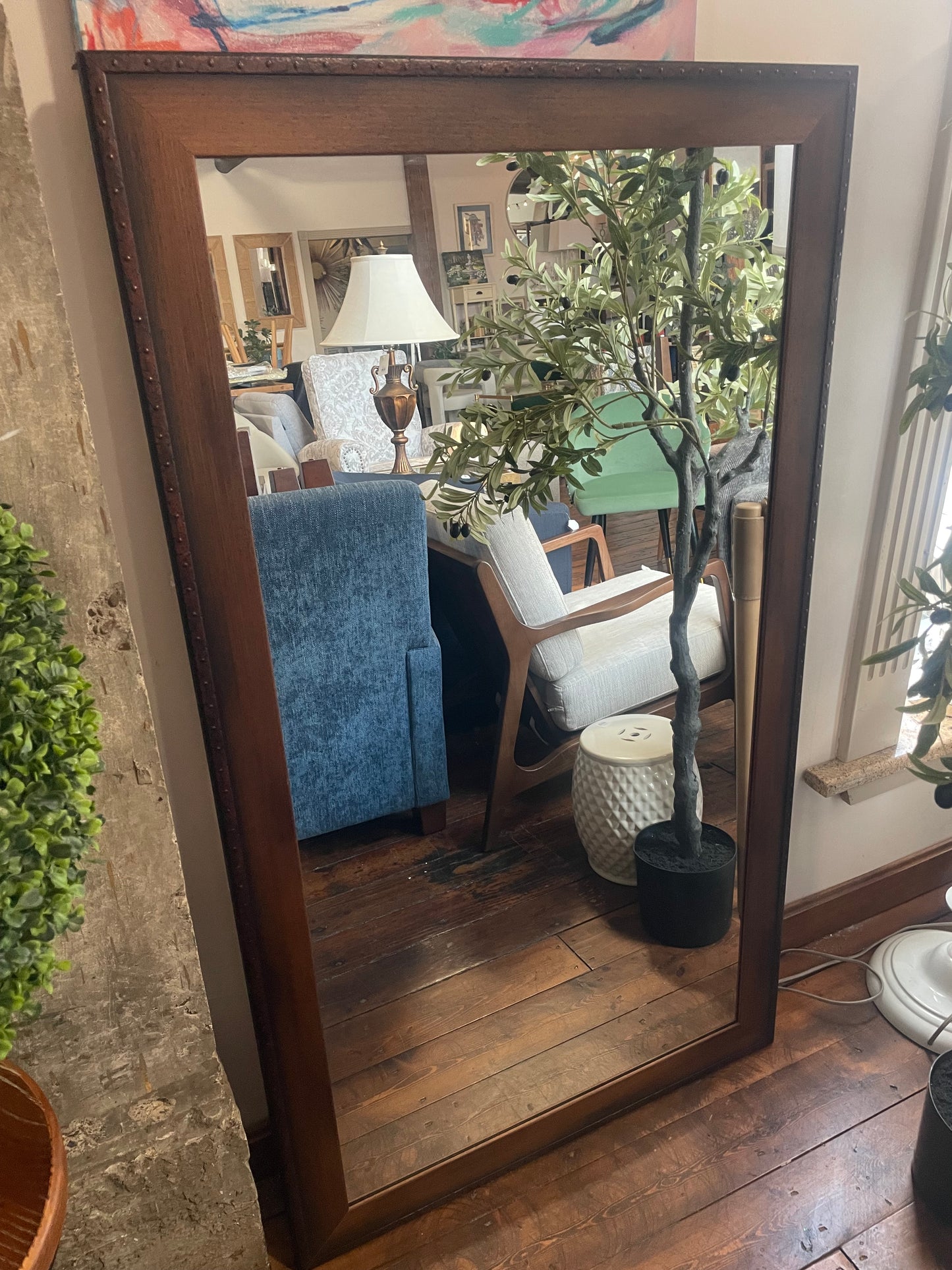 Brown 32x55 wood mirror 🤎