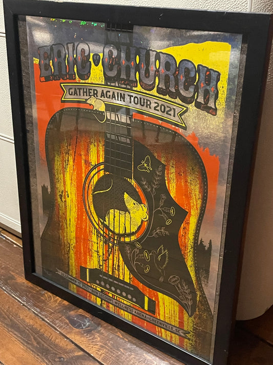 Framed colorful Eric Church concert poster 🎸