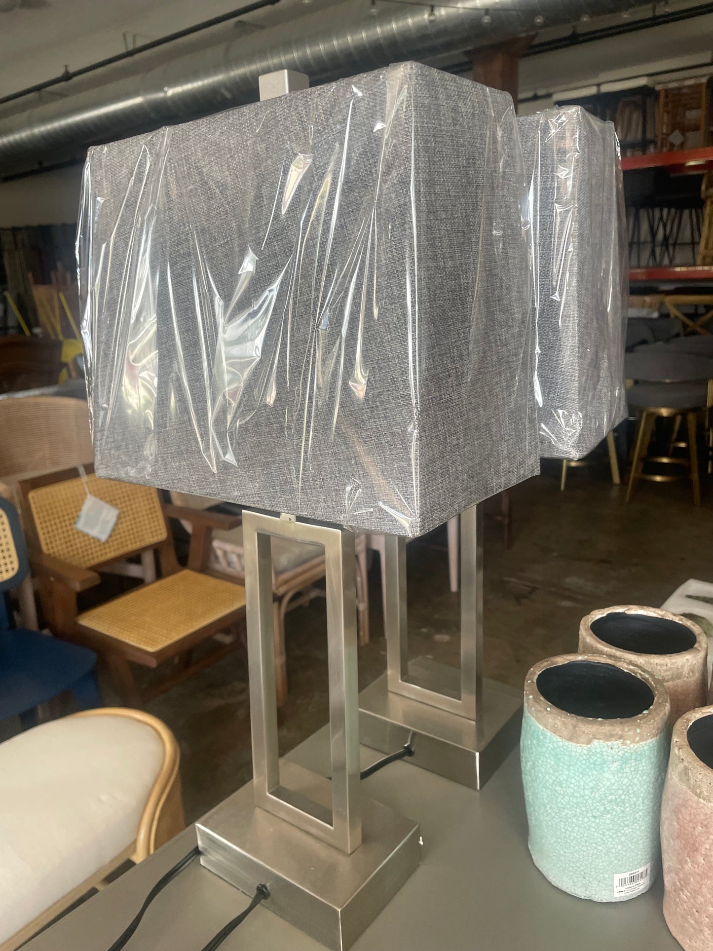 2 gray touch lamps w/ USB 🩶