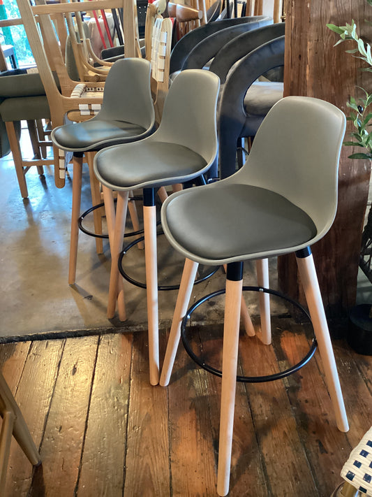 3 blue/gray modern mini counterheight stools 🩶