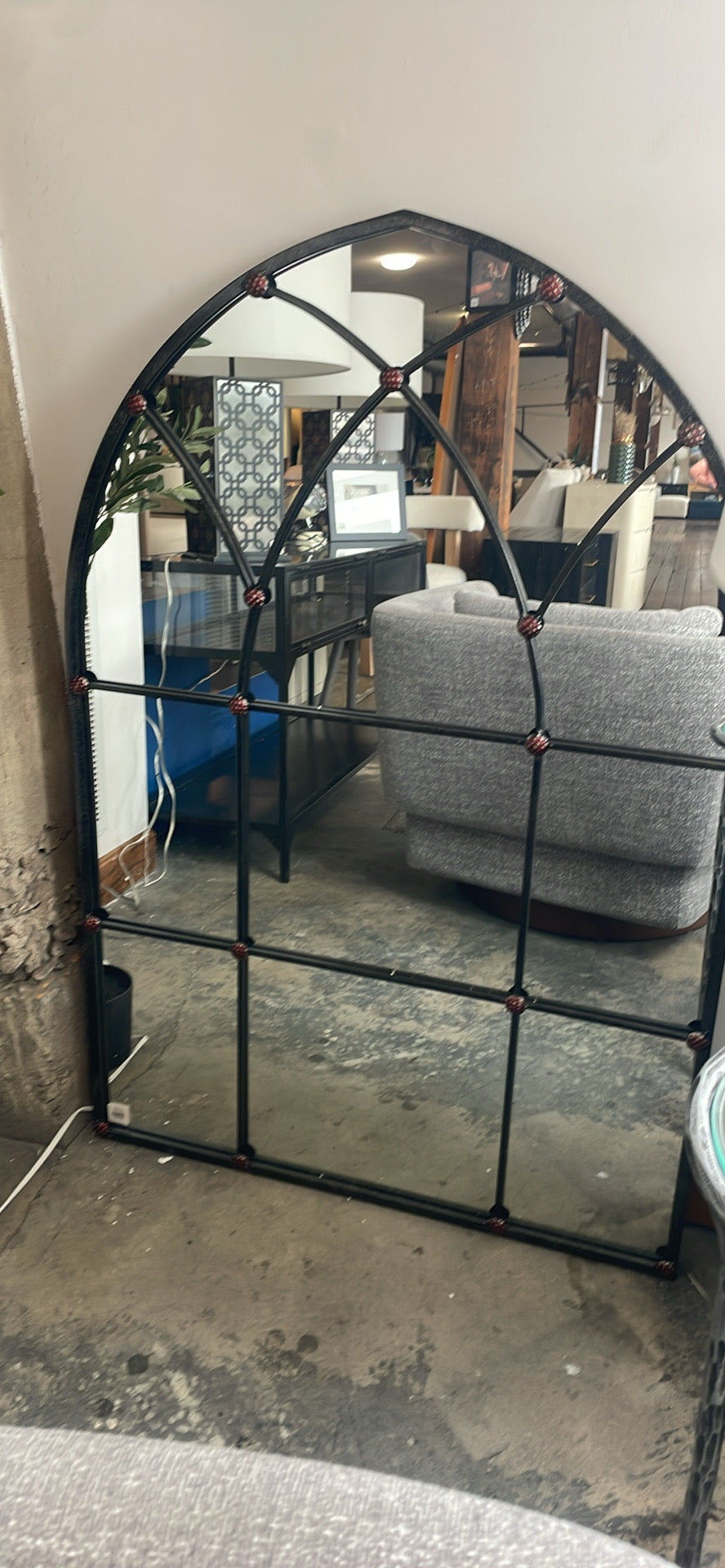 Vintage farmhouse arched window accent mirror 🪞