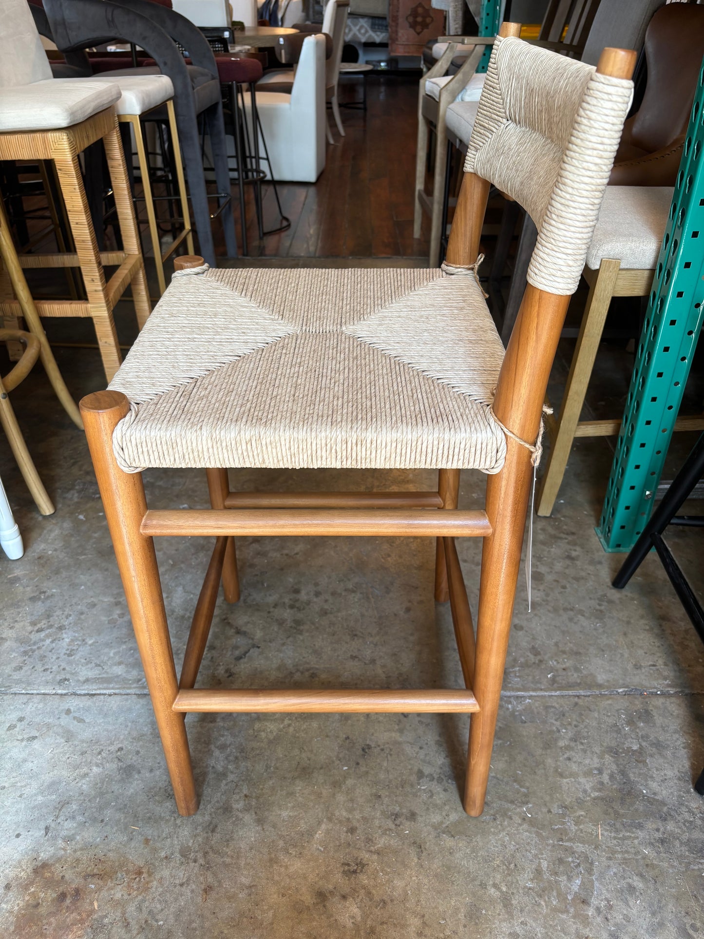 Four Hands indoor/outdoor woven counterheight barstool 🥂