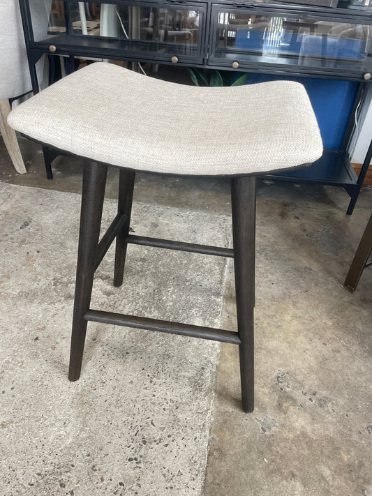 Four Hands backless linen & wood barstool 🍷