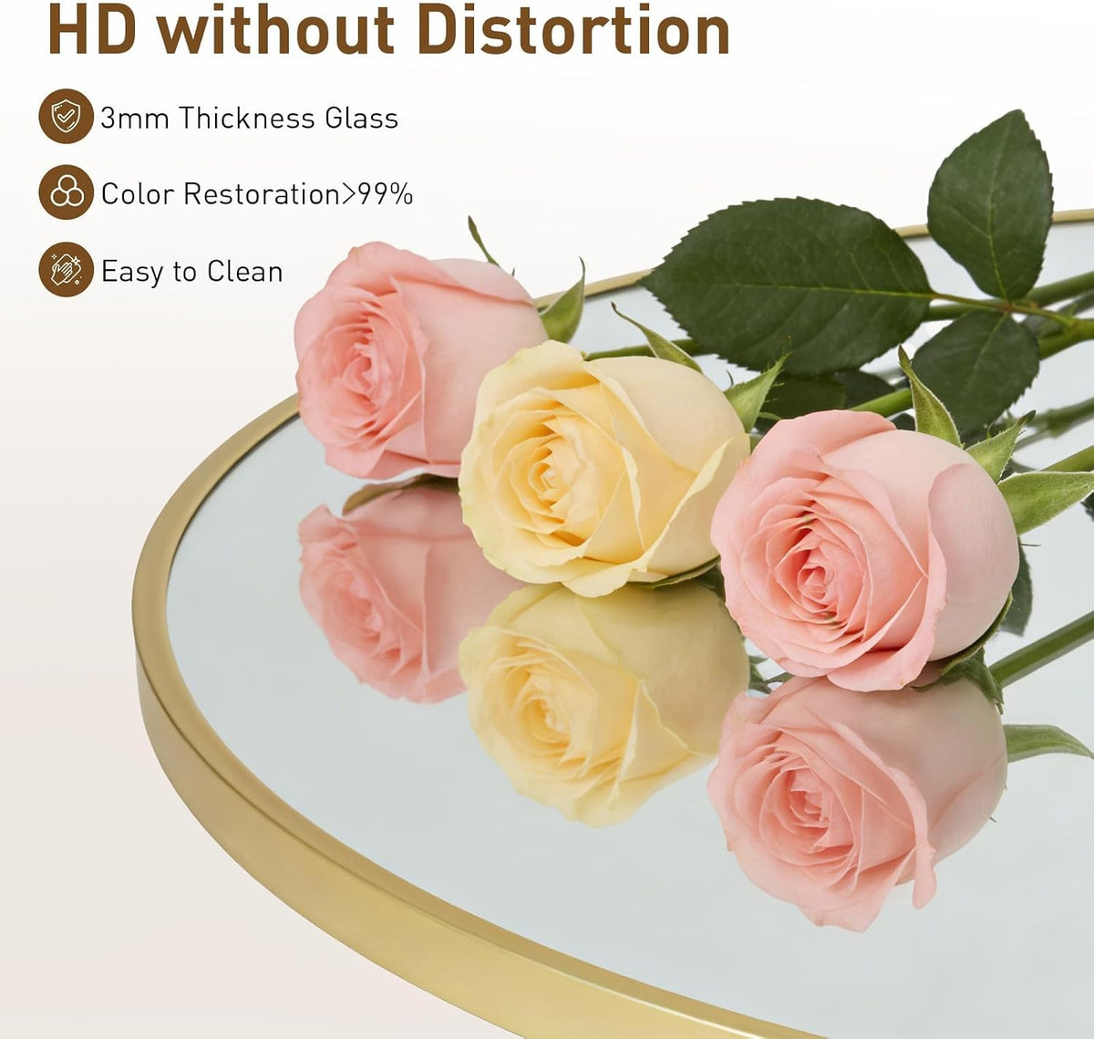 36" round gold wall mirror