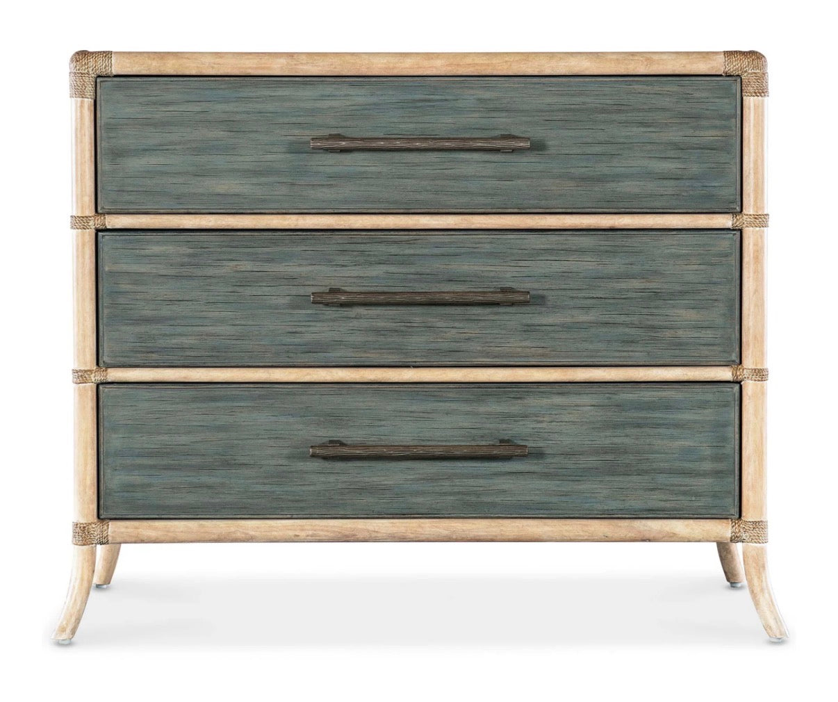 Lagoon blue pole rattan chest ☀️