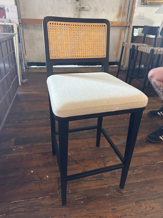 Four Hands counterheight barstool in Savile Flax w/ cane back 🥂