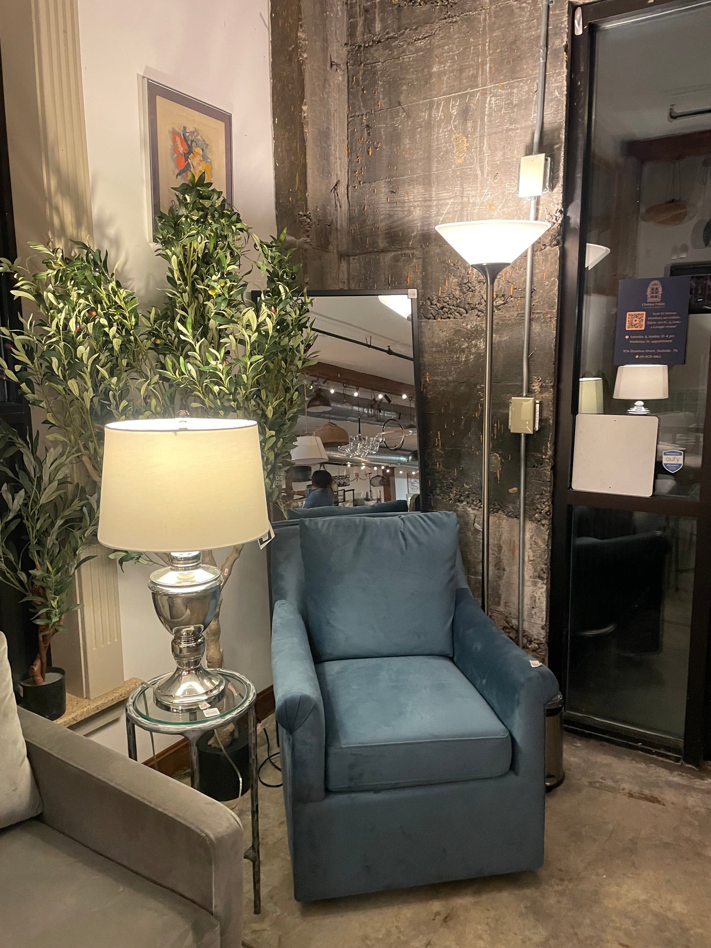 Super soft blue swivel accent chair ♡