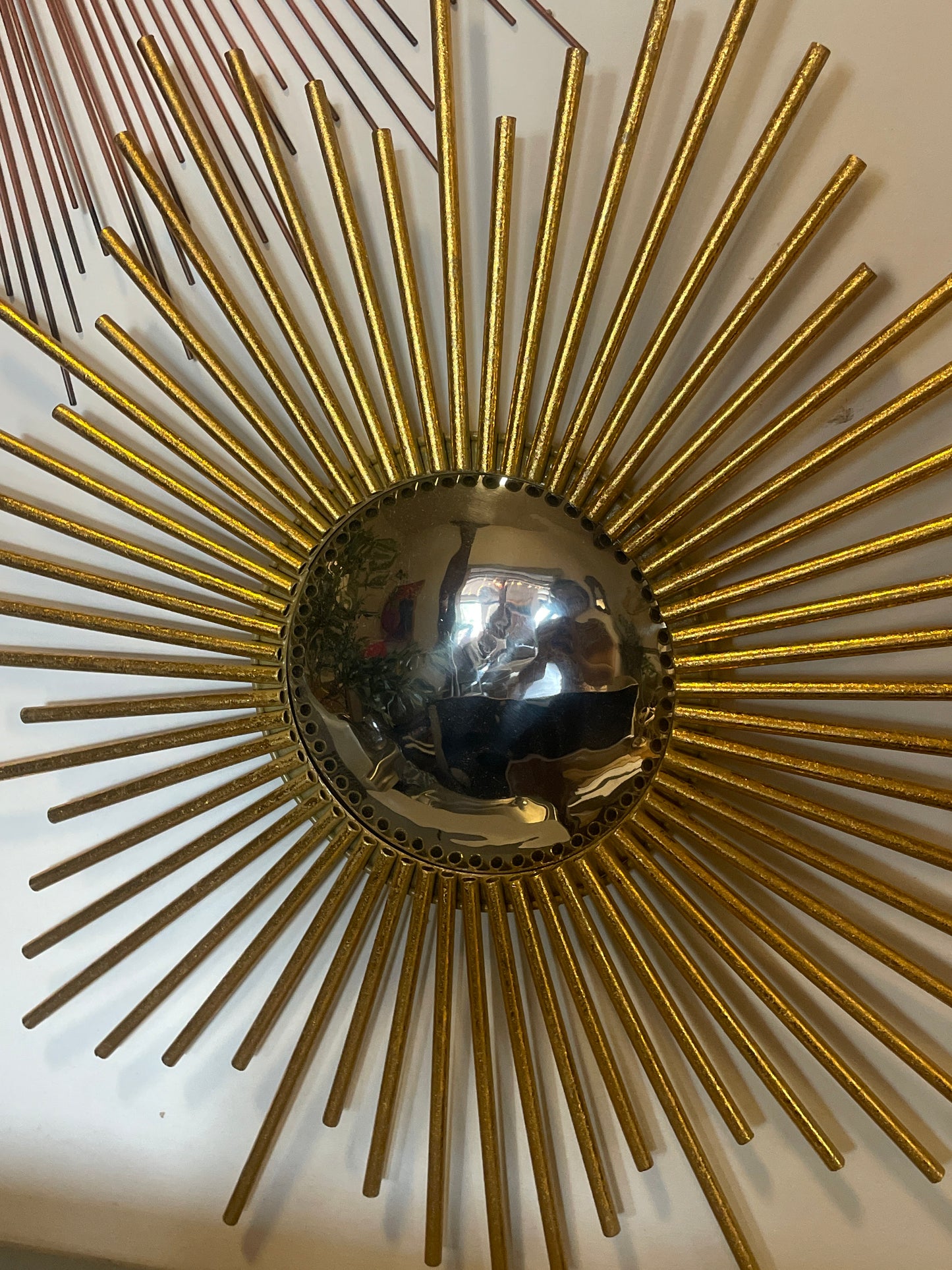 Gold leaf 24” starburst mirror☀️