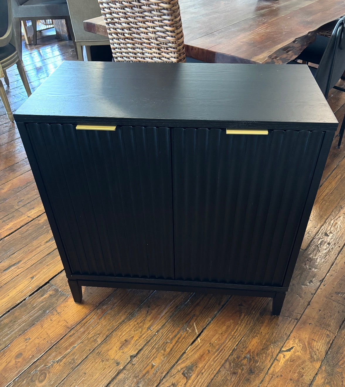 Nathan James black oak fluted modern sideboard or accent cabinet 🖤