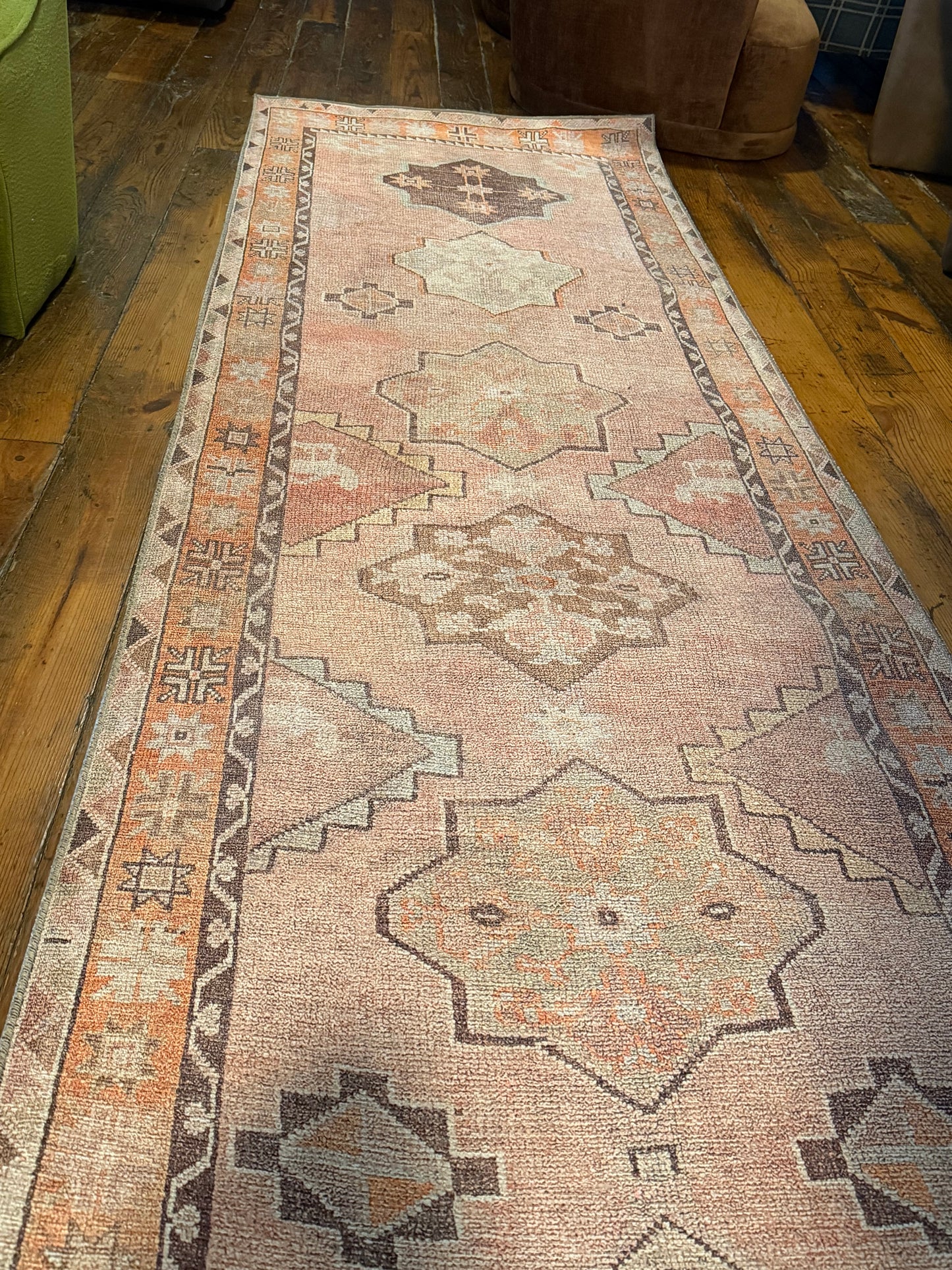 3x12 orange & pink washable runner🪷