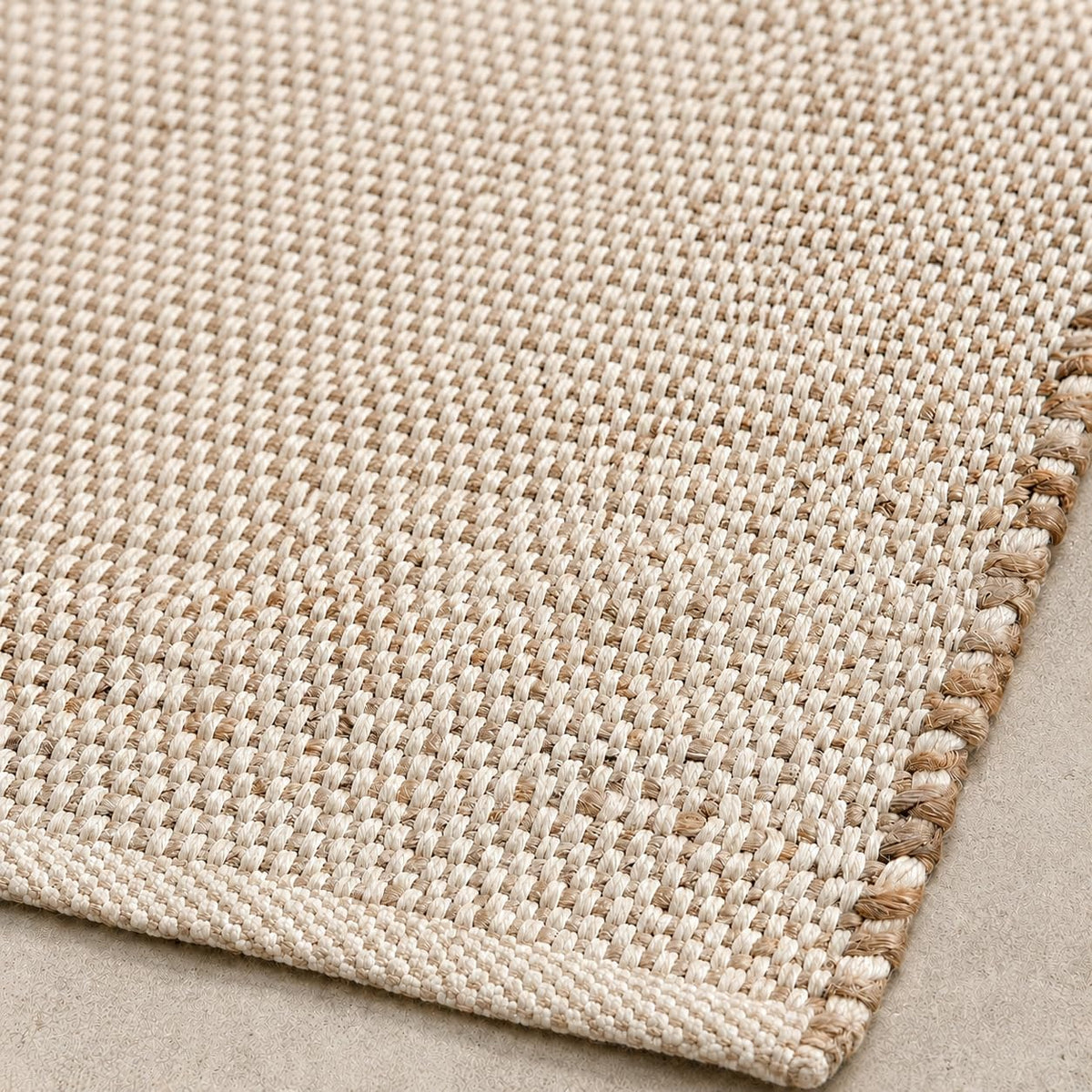 Hand woven jute boho area rug