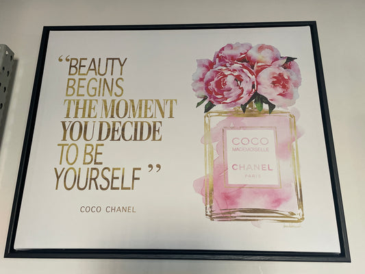 Framed 24x30 Coco Chanel perfume canvas 🌸
