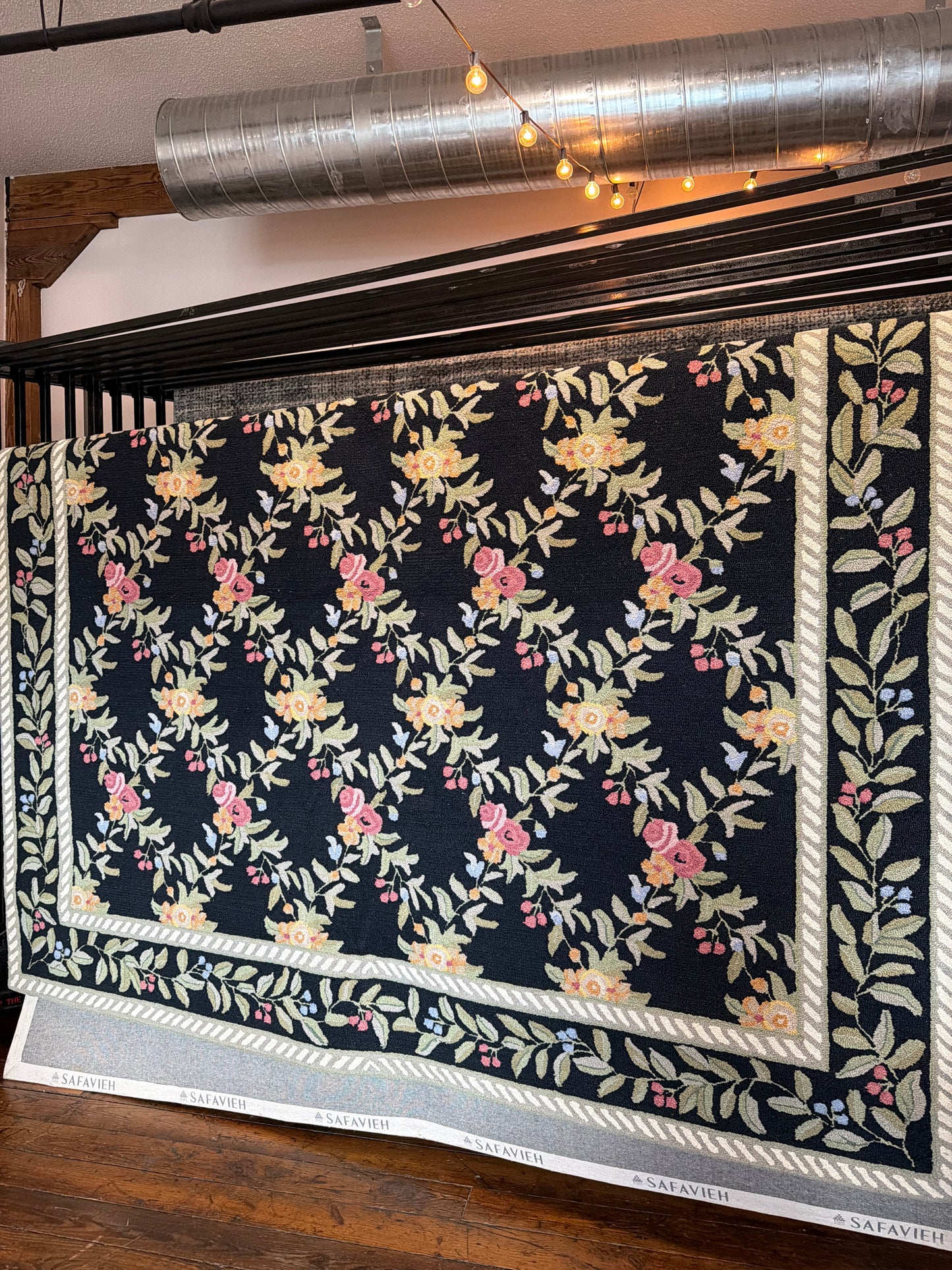 9x12 black French country wool rug 🐝