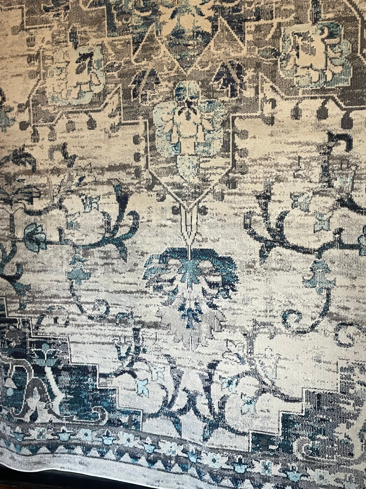 12x15 ivory & grey boho chic distressed medallion rug 🩶