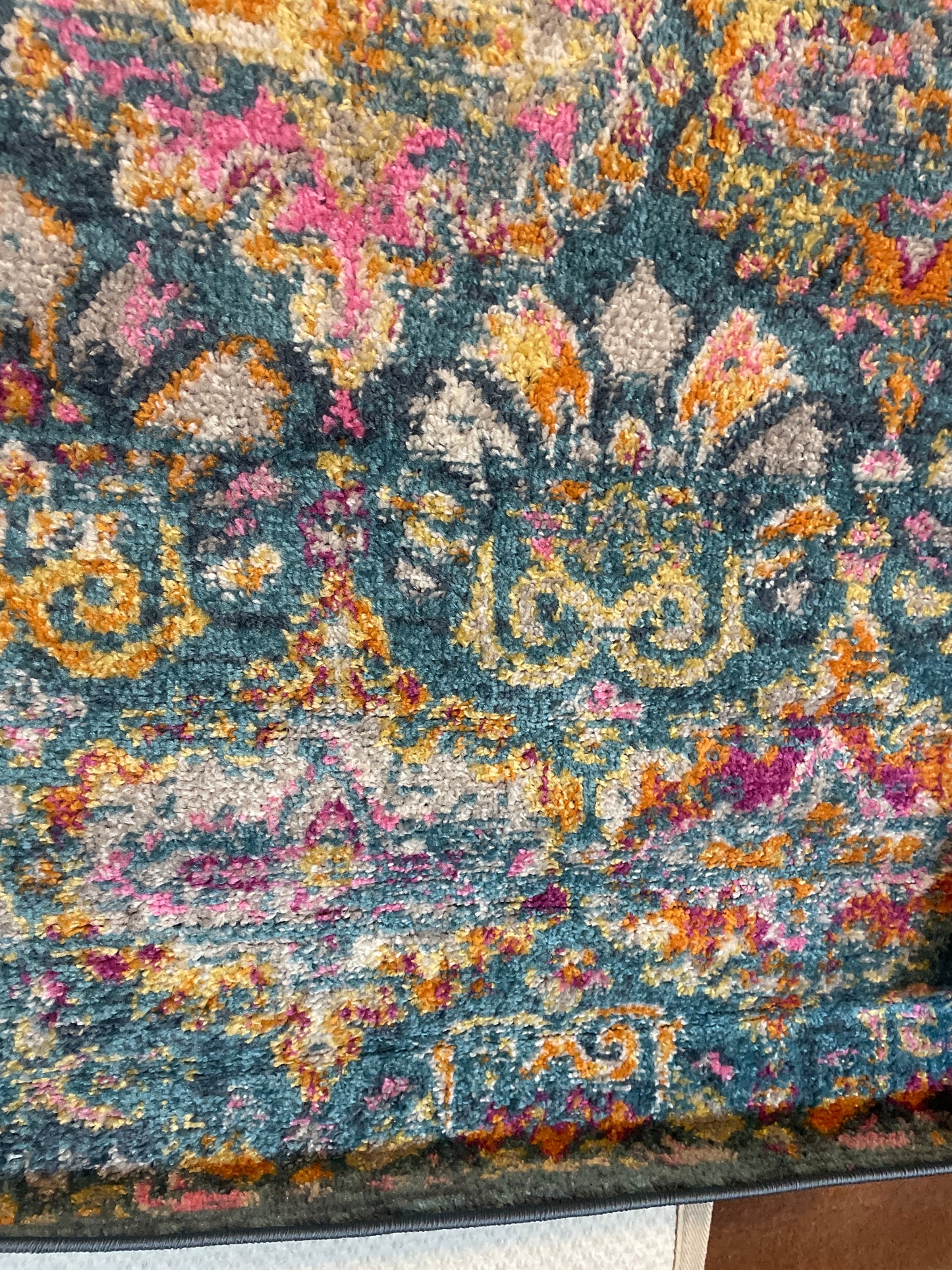 2x8 blue & orange geometric floral runner🦋